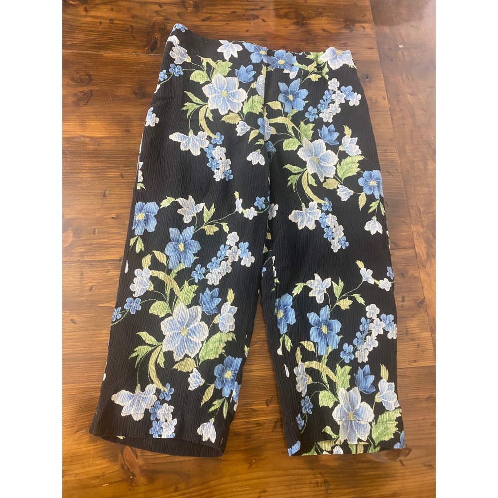 Tommy Bahama Silk Cotton Floral Wide Leg Crop Pants Womens 12 SKU F105